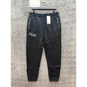 NWT Avirex Classic Logo Fleece Drawstring Jogger Sweatpants Black Mens Size M